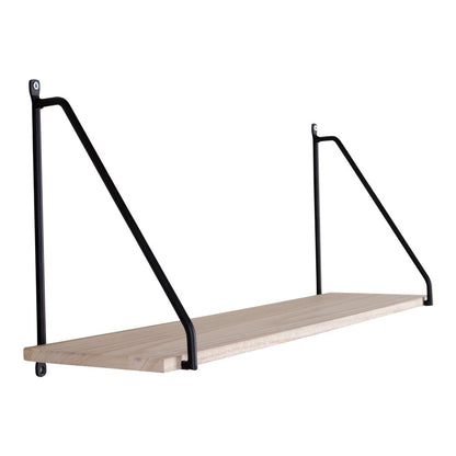 Arnhem Shelf - Steel, Wood, Black/Natural - 65x17x27 cm