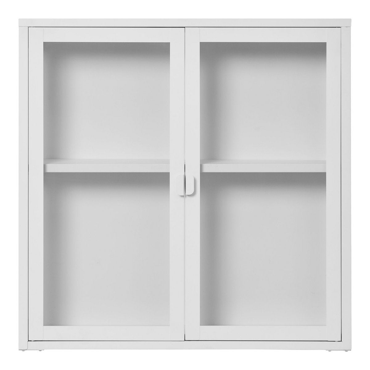 Steel Hanging Display Cabinet - White, Two Glass Doors