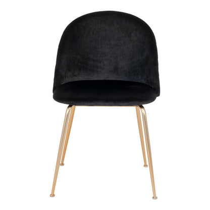 Geneve Dining Chair - Velvet, Steel, Black - Set of 2