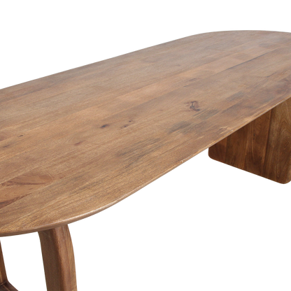 Bullnose Esstisch braun gemischtes Untergestell