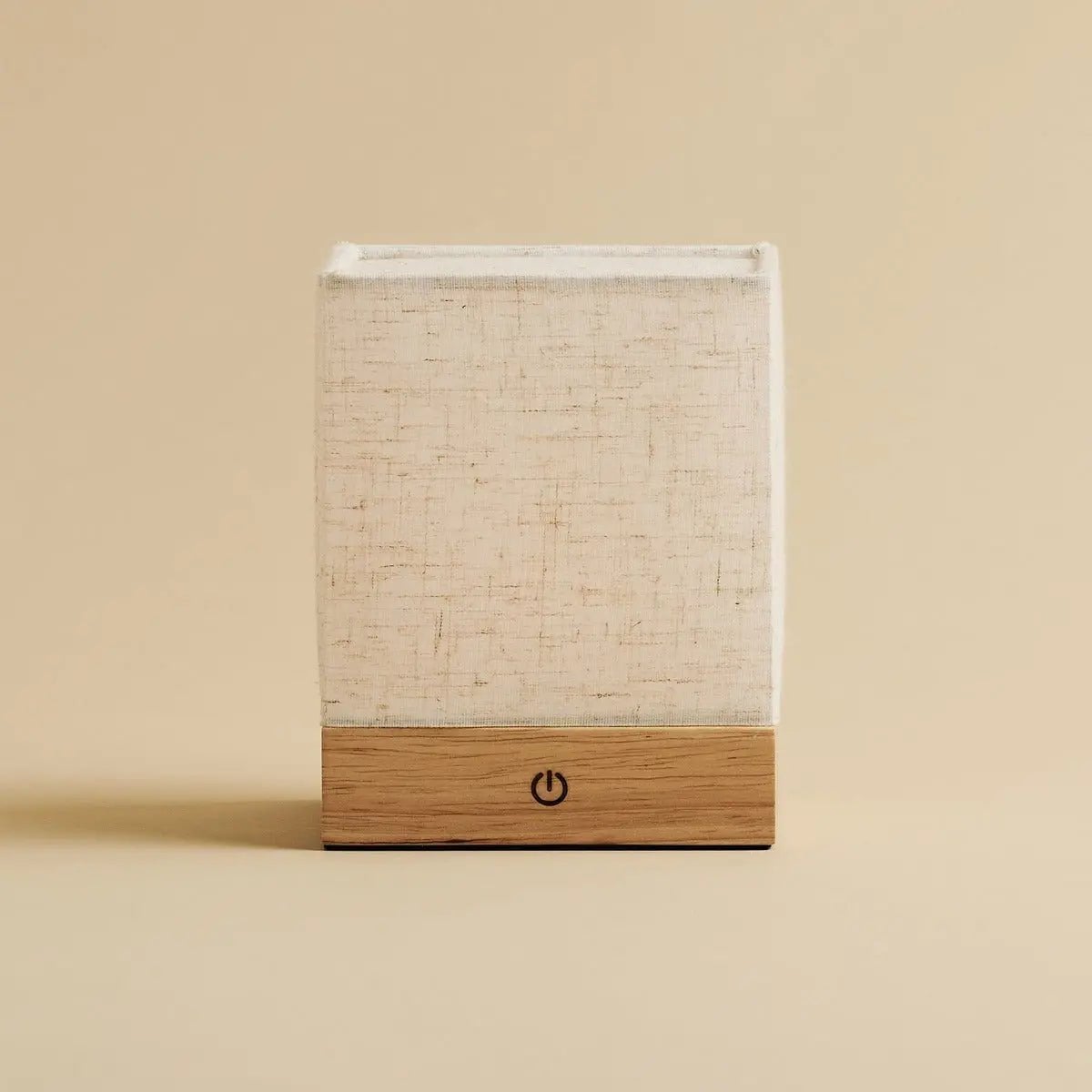 Zano Light Brown Wireless Lamp with Battery | Linen Blend, LED & Three Light Modes