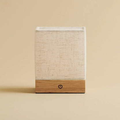 Zano Light Brown Wireless Lamp with Battery | Linen Blend, LED & Three Light Modes
