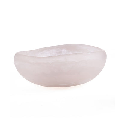 Resin Organic Bowl - Pink & White Decorative Centerpiece - Large