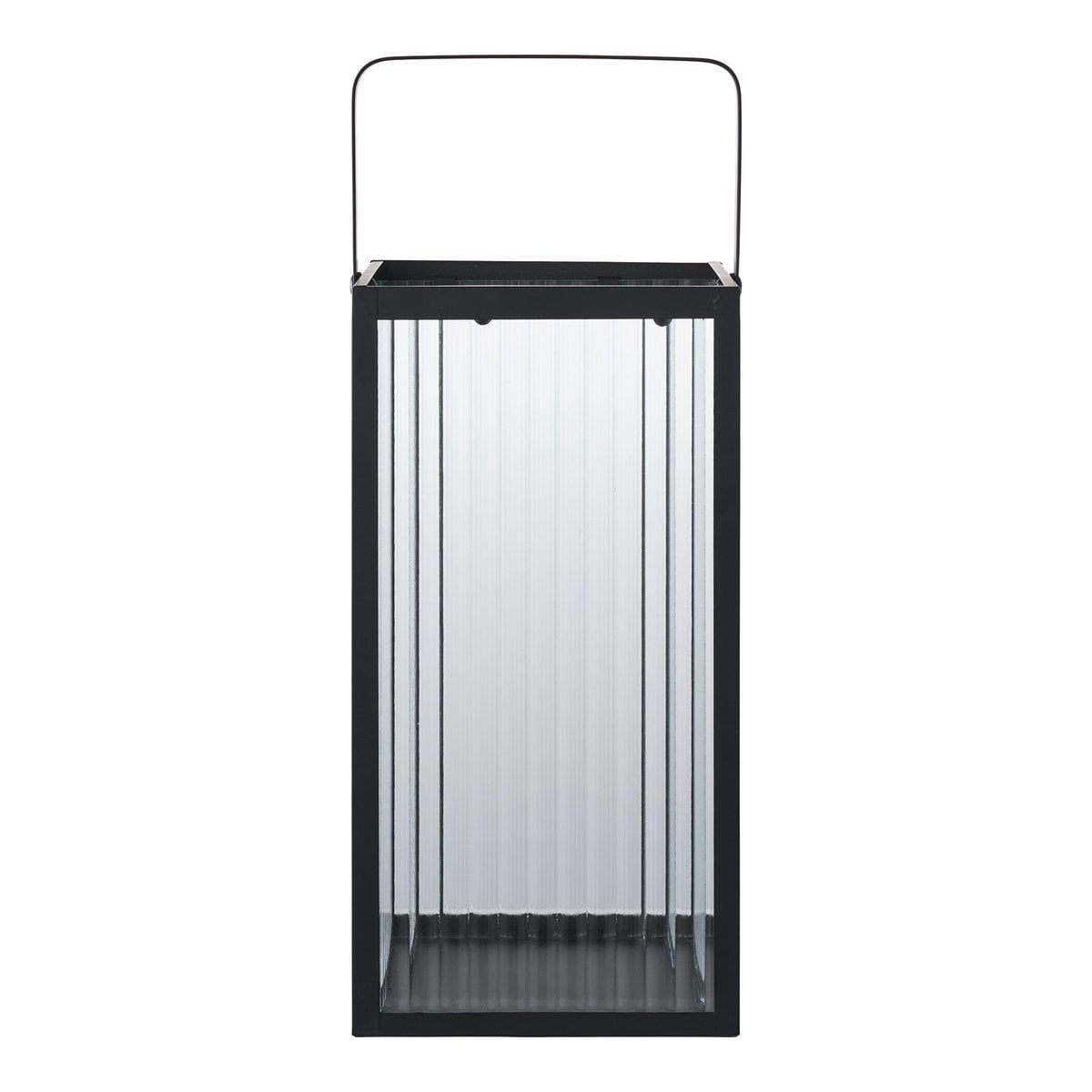 Metal and Glass Lantern Black Almonte