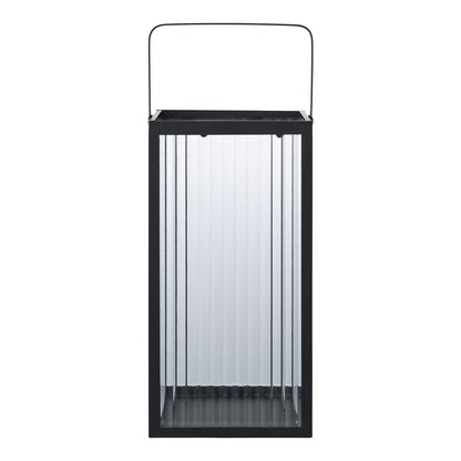 Metal and Glass Lantern Black Almonte