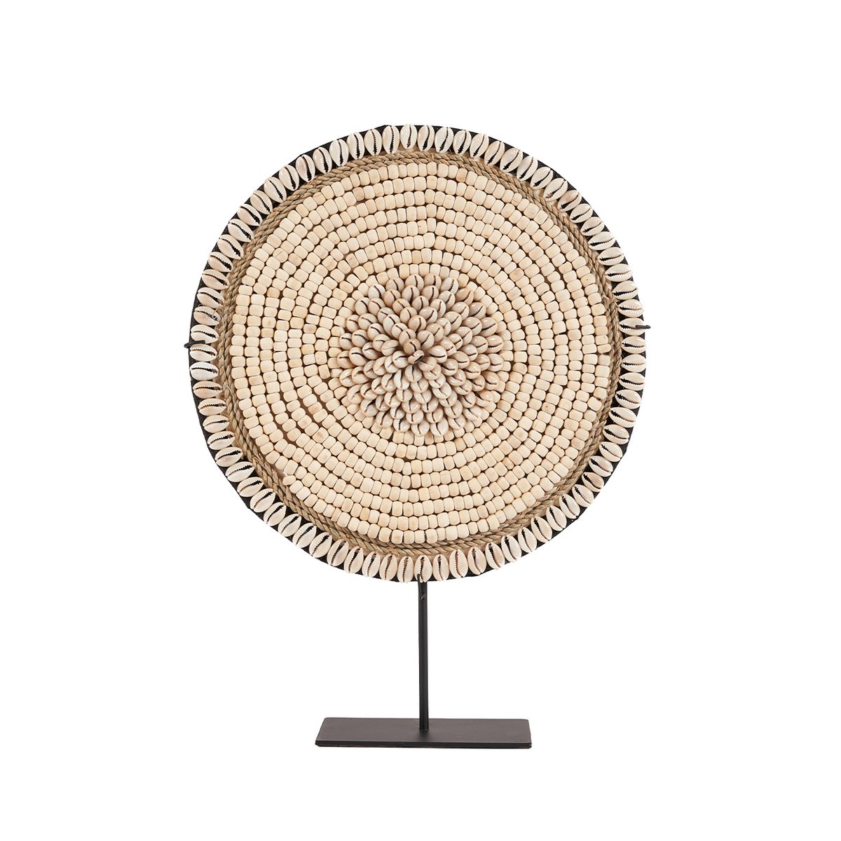 Coastal Shell Decorative Sculpture on Stand – Natural White Ornament