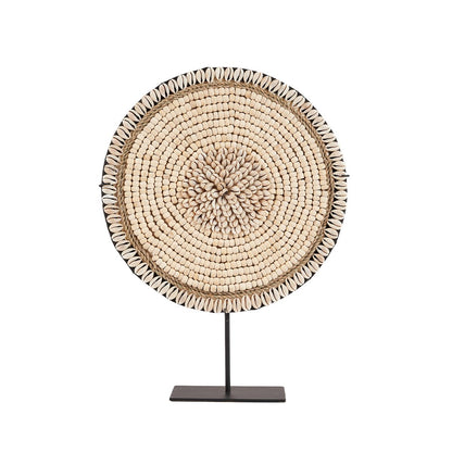 Coastal Shell Decorative Sculpture on Stand – Natural White Ornament