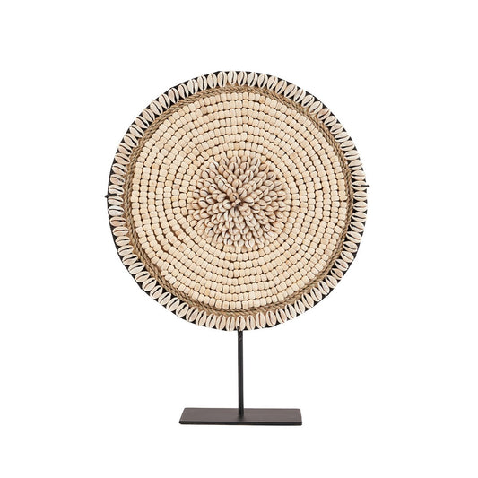 Coastal Shell Decorative Sculpture on Stand – Natural White Ornament