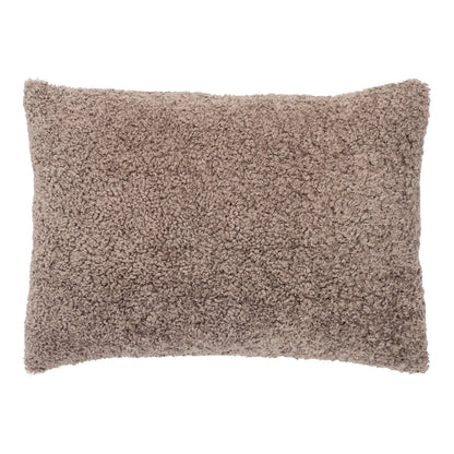 Bouclé Cushion - Brown Polyester Cotton Throw Pillow - 45x60 cm