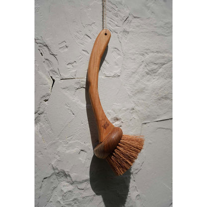 Teak Wood Kitchen Brush - Natural Bristle Cleaning Brush