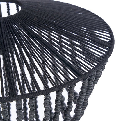 Wooden Bead Chandelier - Black - Large