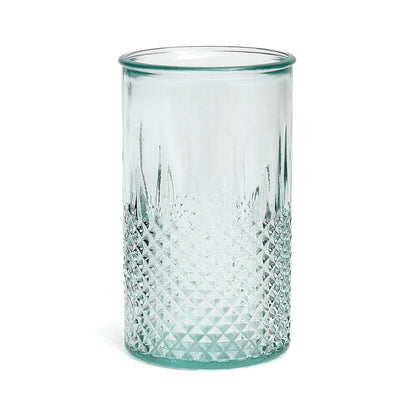 Diamond Cut Cocktail Glass - Medium Blue Recycled Zuanshí Glass