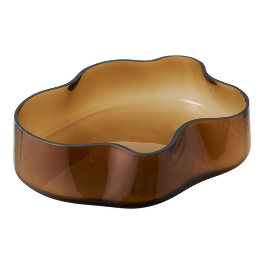 Tray, glass, smoked brown, 29,5x24x7 cm