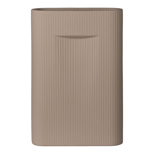 Ceramic Vase - Brown Rustic Vase for Shelves, Tables, Mantels, 24x8.5x35.5cm