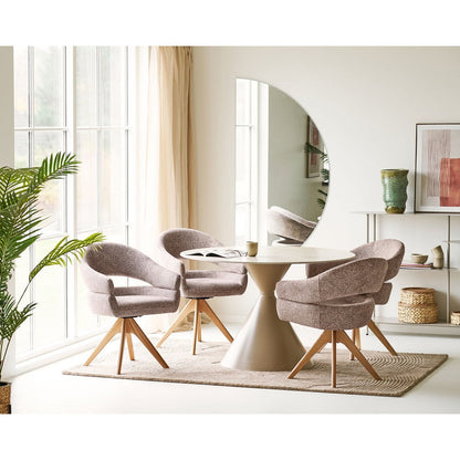 Dover Dining chair with swivel, brown, natural oak legs, HN1323