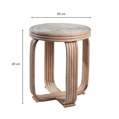 Rattan Side Table End Table - 50cm Accent Couch Table Kanthi