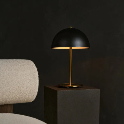 Gold and Black Table Lamp - Elegant Metal Bedside Lamp