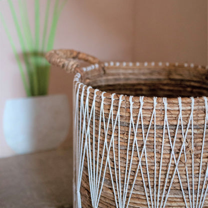 Banana Fiber Laundry Basket - Boho Plant & Storage Basket
