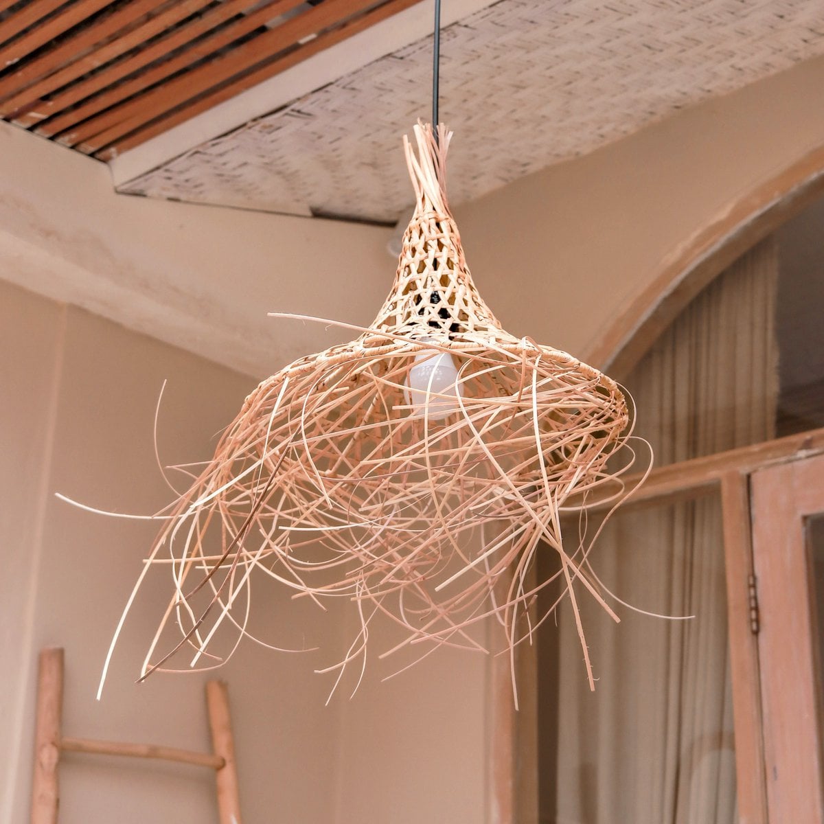 Bamboo Lampshade with Tassels | Natural Lampshade | Pendant Lamp GILI