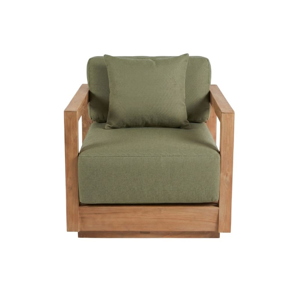 Teak Outdoor Sofa - Green Alga One Seater