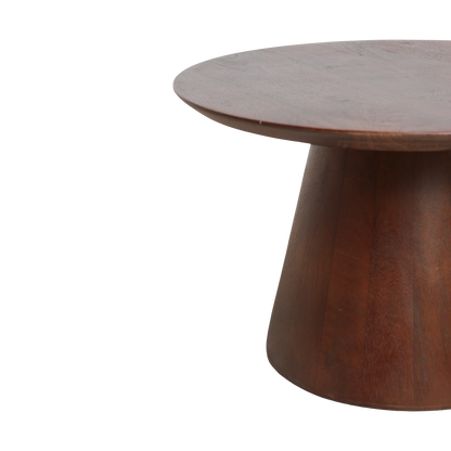 Mango Wood Side Table - Modern Cone Accent Table - 55cm