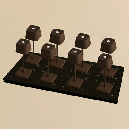 Combi Set Professional | 8 x Sarphati Mini Mocha Brown Rechargeable Table Lamps & 1 x Central Station Charging Station