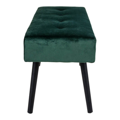 Skiby Bench - Velvet, Steel, Green - 100x35x44 cm