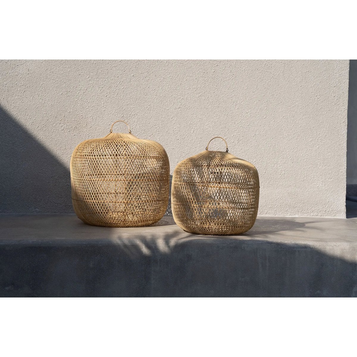 Rattan Pendant Lamp - Natural Woven Lighting, Large Size