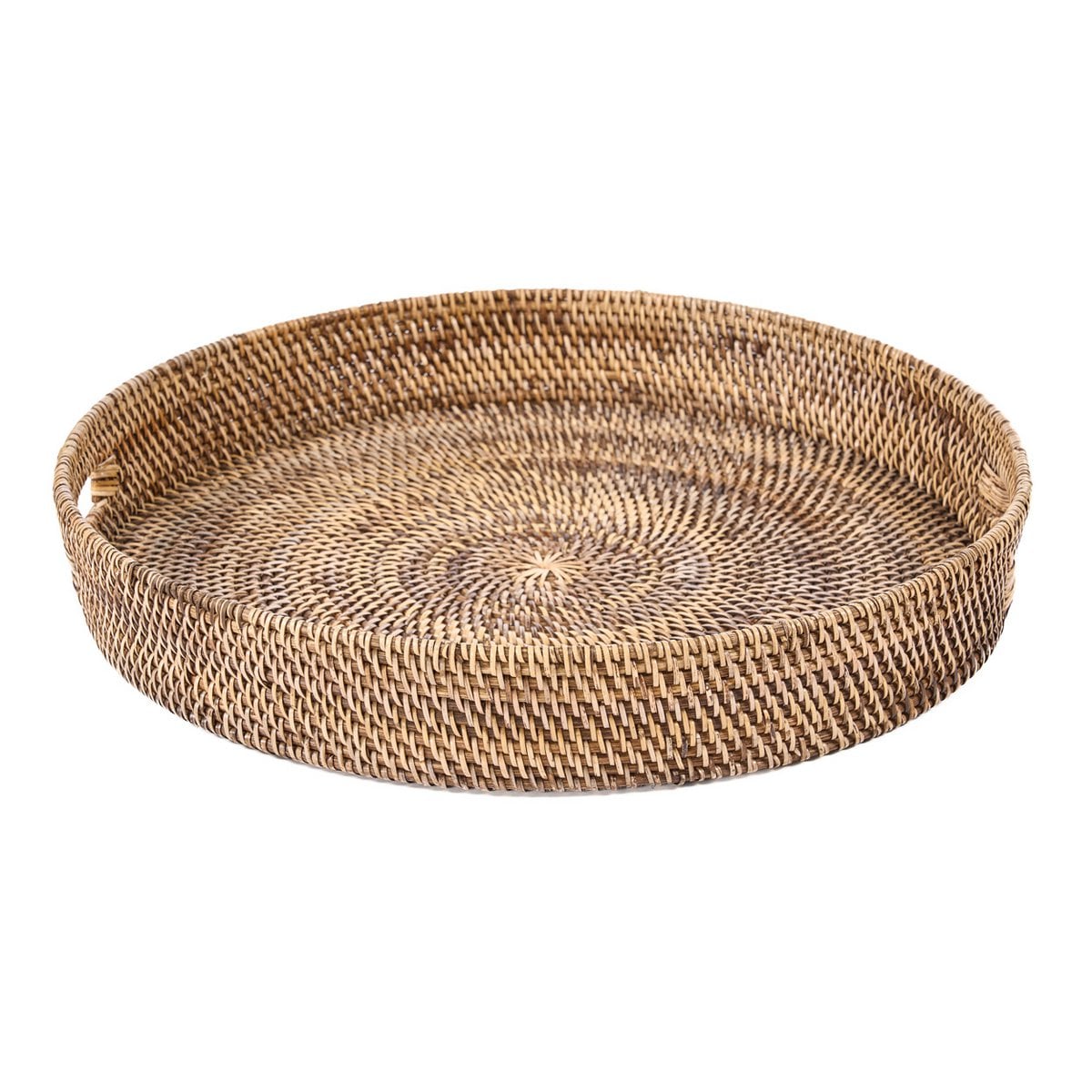 Rattan Serving Tray - Large Handwoven Tray - Natural Brown