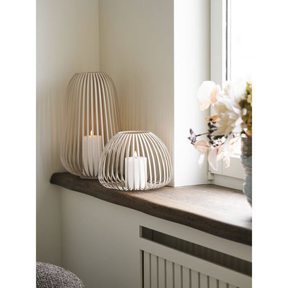 Stoense Lantern, metal, beige, ø24,5x40 cm