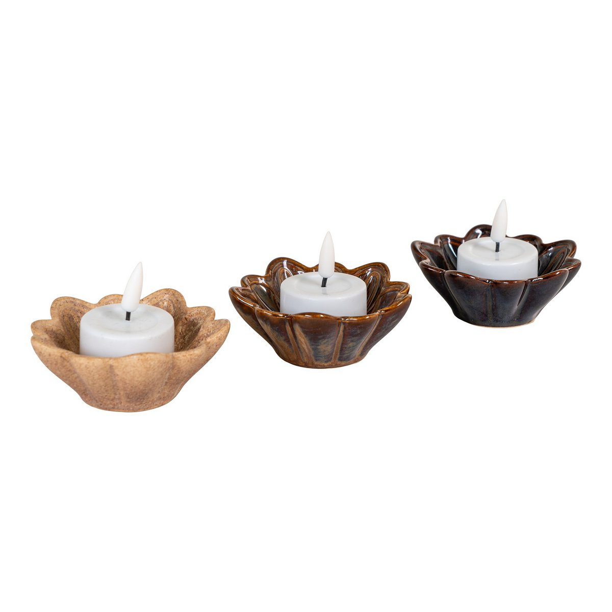 Ceramic Bowls Set - Small Beige, Brown, and Dark Brown - ø8.5cm