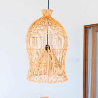 Rattan Lampshade – Boho Pendant Lamp – Ceiling Lamp Hanging – Boho Ceiling Light MAHARA (Ø35 cm)