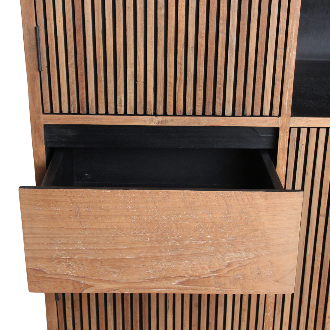 Teak Bookcase Cabinet - Recycled Wood, 90x45x172 cm