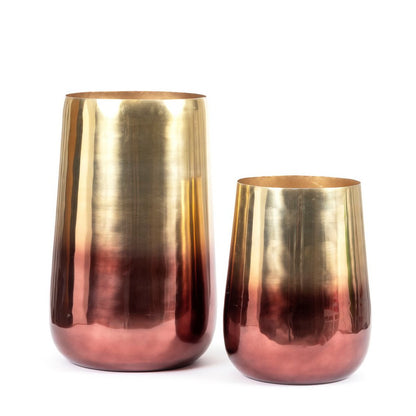 Brass Planter XL – Two Tone Decorative Plant Pot for Living Room