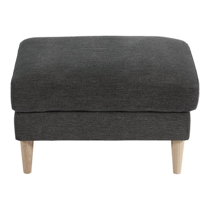 Velvet Pouf - Dark Grey Footstool, Modern Accent Seat, 52x68x42 cm
