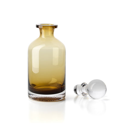 Glass Decanter Carafe - Amber Recycled Glass with Stopper