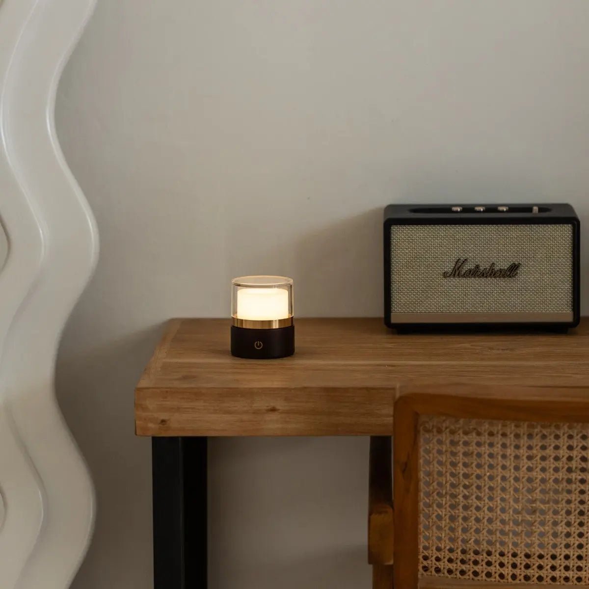 Leo Dark Brown Wireless Rechargeable Lamp | Compact, Dimmable & USB Rechargeable