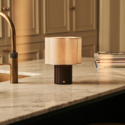 Bianca Dark Brown Rechargeable Table Lamp | Stylish, Functional & Linen Blend