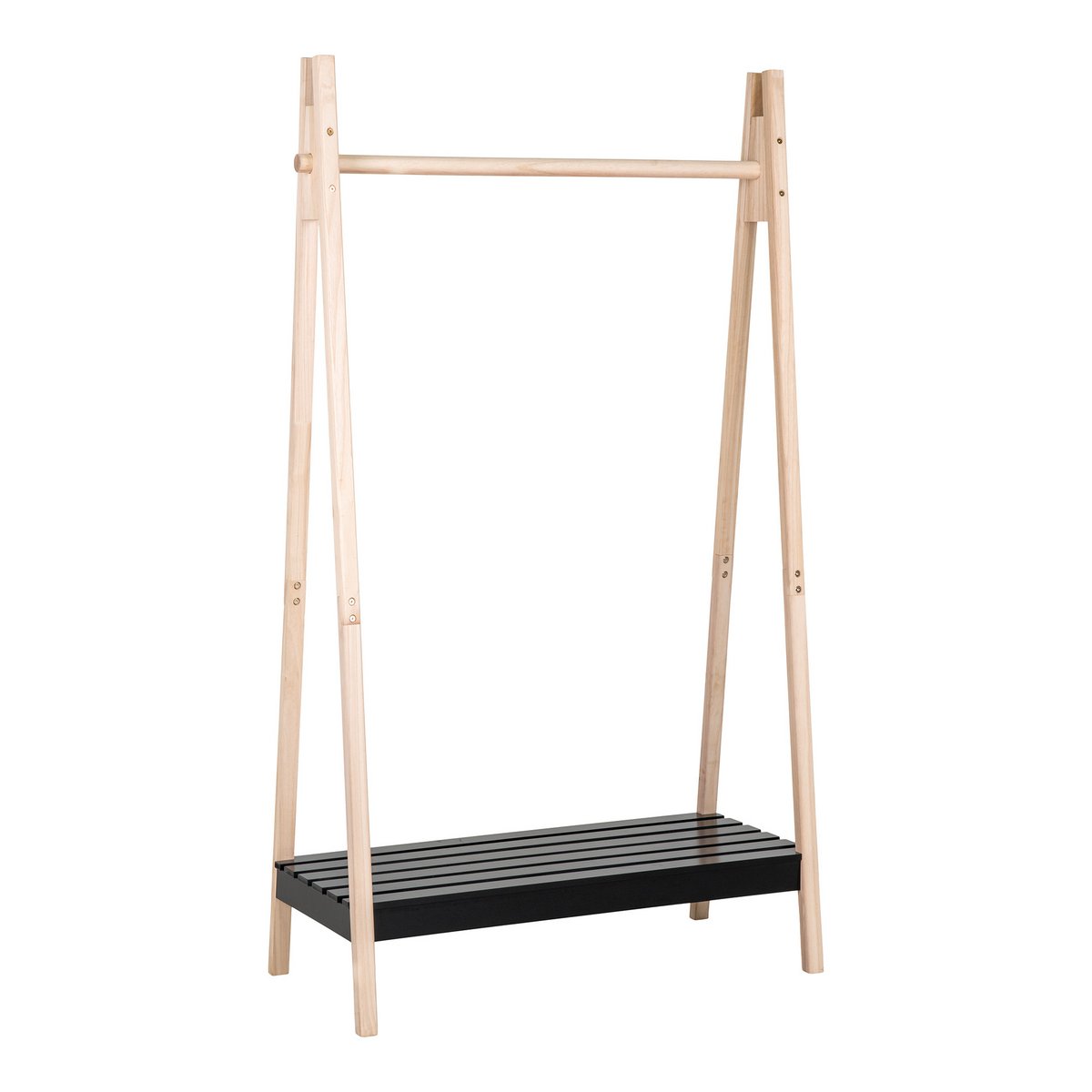 Torino Clothes Rack - Natural/Black, MDF/Paulownia, 94.5x39x170 cm