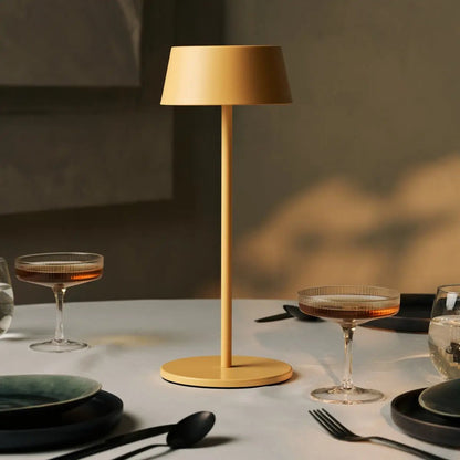 Amber Yellow Table Lamp – Cordless Dimmable LED Light