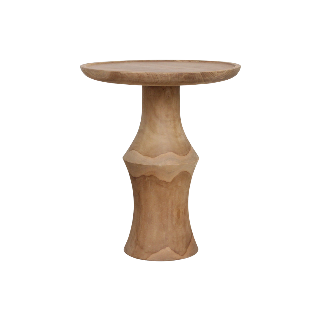 Teak Side Table - Nero Dawn Finish - Modern Bedside Accent Table