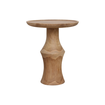Teak Side Table - Nero Dawn Finish - Modern Bedside Accent Table