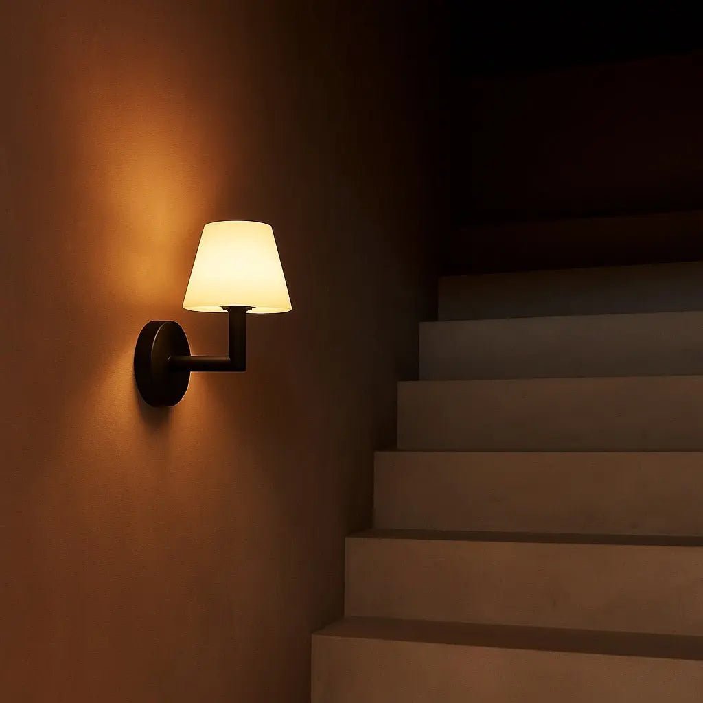 Black Wooden Wall Lamp – Cordless Rechargeable Dimmable Lighting