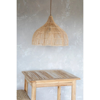 Rattan Pendant Light - Natural Handwoven Hanging Lamp - Medium