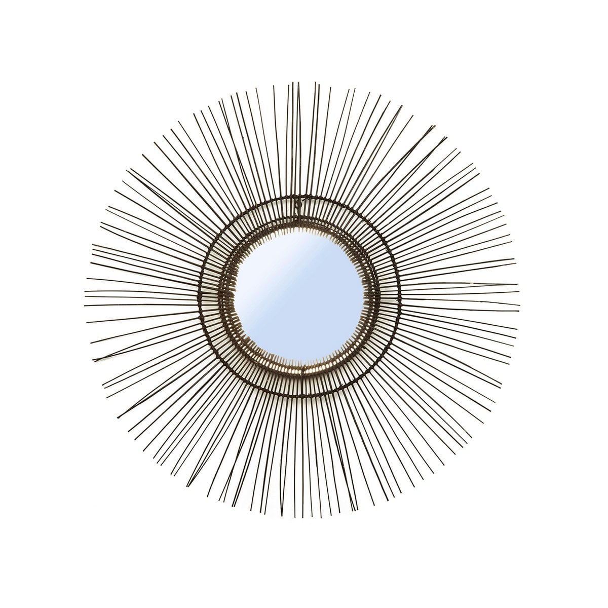 Tropical Accent Mirror – Black Finish, Large Size