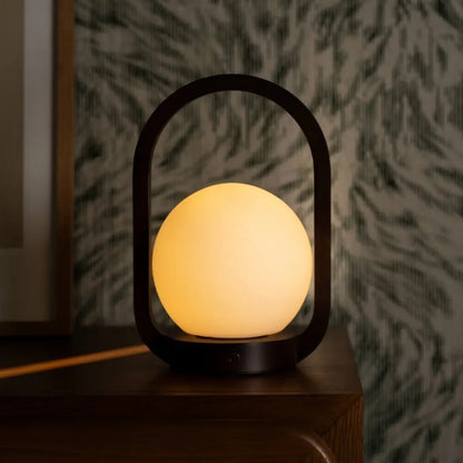 Skye Dark Brown Wooden Cordless Lamp | Rechargeable, Dimmable & 3 Light Modes