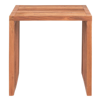 Teak Wood Side Table - Natural Accent Table, 40x40 cm