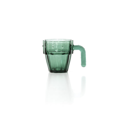 Green Stackable Water Glasses - Cactus Design, Set of 4