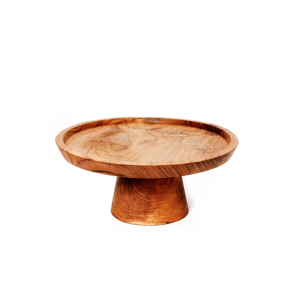 Teak Root Cake Stand - Small, Natural Teak Wood Display