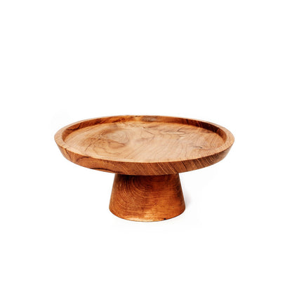 Teak Root Cake Stand - Small, Natural Teak Wood Display
